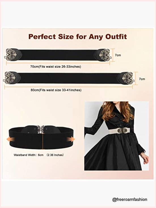 Wide Elastic Cinch Belt with Interlocking Buckle, Stretch Dress Belt main image 4
